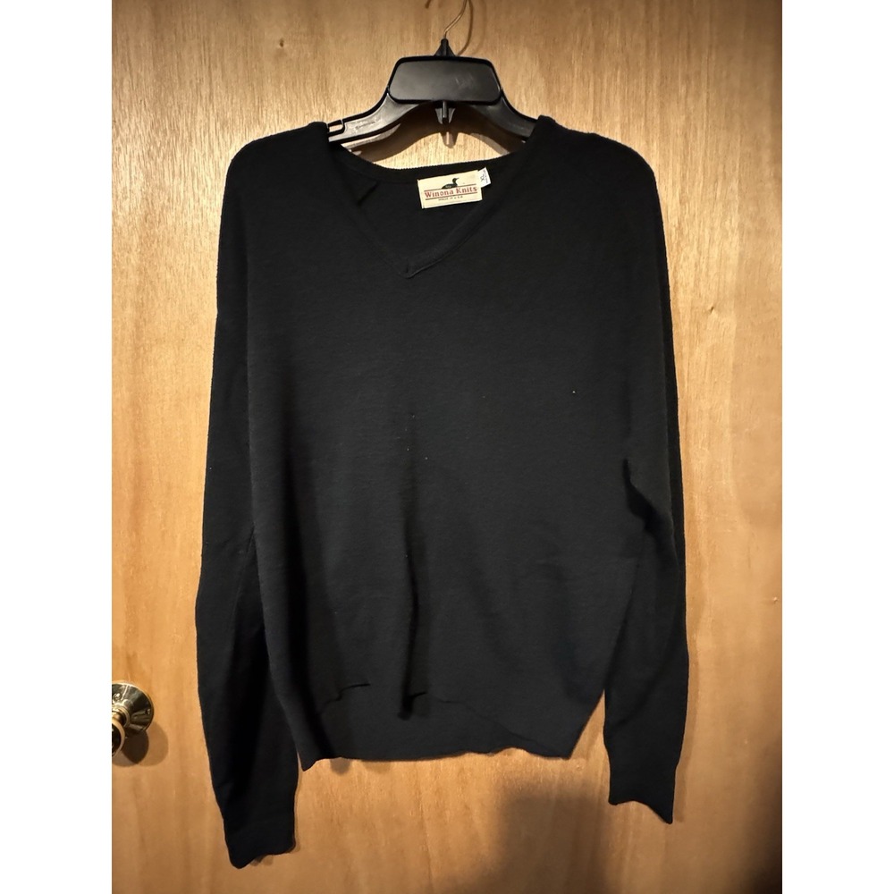 Winona Knits XL Made In USA Vintage Black Sweater (I)
